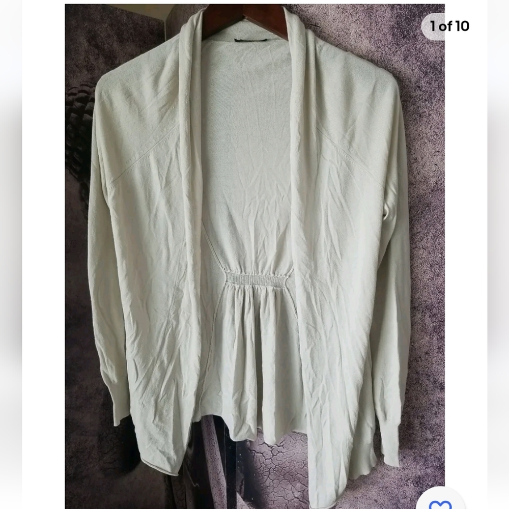 PESERICO Tricot Women's Open Front Viscose Beige Cardigan Sweater Size 40‎ Italy